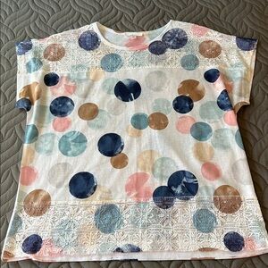 Milano Women's Short Sleeve Tee - Pink,Blue and White